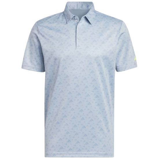 ADIDAS MEN'S CORE ALLOVER PRINT GOLF POLO SHIRT - Wonder Blue / Ambien ...