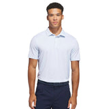 ADIDAS MENS PERFORMANCE TEXTURED GOLF POLO SHIRT - WHITE/CRYSTAL SKY