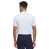 ADIDAS MENS PERFORMANCE TEXTURED GOLF POLO SHIRT - WHITE/CRYSTAL SKY