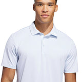 ADIDAS MENS PERFORMANCE TEXTURED GOLF POLO SHIRT - WHITE/CRYSTAL SKY