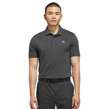 ADIDAS MENS PERFORMANCE TEXTURED GOLF POLO SHIRT - CARBON/BLACK
