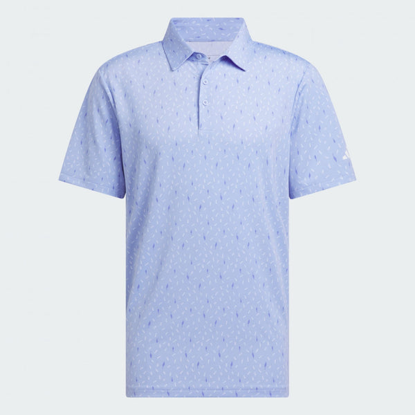 ADIDAS MEN'S ULTIMATE365 ALLOVER PRINT GOLF POLO SHIRT - BLUE SPARK