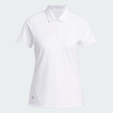 ADIDAS WOMEN'S PERFORMANCE PRIMEGREEN GOLF POLO SHIRT - WHITE