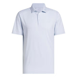 ADIDAS MENS PERFORMANCE TEXTURED GOLF POLO SHIRT - WHITE/CRYSTAL SKY