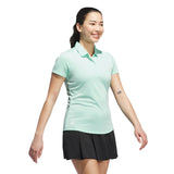 ADIDAS WOMENS PERFORMANCE SOLID SHORT SLEEVE GOLF POLO - CLEAR MINT