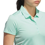 ADIDAS WOMENS PERFORMANCE SOLID SHORT SLEEVE GOLF POLO - CLEAR MINT