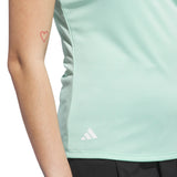 ADIDAS WOMENS PERFORMANCE SOLID SHORT SLEEVE GOLF POLO - CLEAR MINT