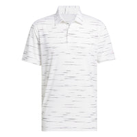 ADIDAS MEN'S ULTIMATE MESH PRINT GOLF POLO SHIRT - CLEAR PINK