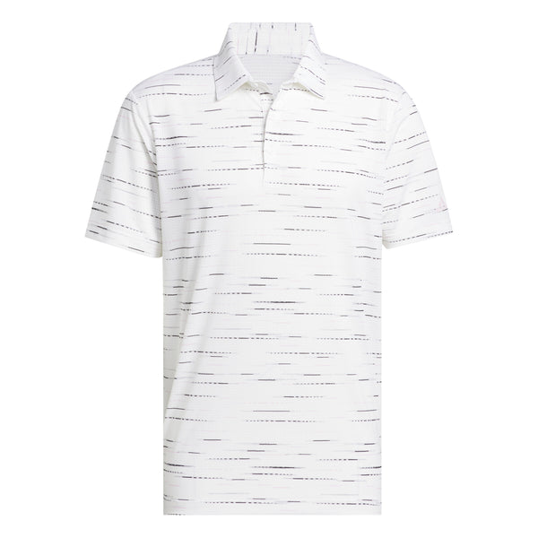 ADIDAS MEN'S ULTIMATE MESH PRINT GOLF POLO SHIRT - CLEAR PINK