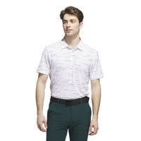 ADIDAS MEN'S ULTIMATE MESH PRINT GOLF POLO SHIRT - CLEAR PINK