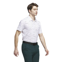 ADIDAS MEN'S ULTIMATE MESH PRINT GOLF POLO SHIRT - CLEAR PINK