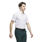 ADIDAS MEN'S ULTIMATE MESH PRINT GOLF POLO SHIRT - CLEAR PINK