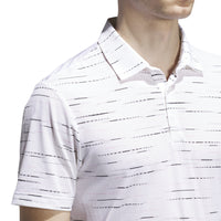 ADIDAS MEN'S ULTIMATE MESH PRINT GOLF POLO SHIRT - CLEAR PINK
