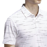 ADIDAS MEN'S ULTIMATE MESH PRINT GOLF POLO SHIRT - CLEAR PINK