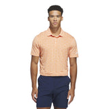 ADIDAS MENS ULTIMATE365 MESH PRINT CLIMACOOL GOLF POLO SHIRT - ORANGE