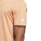 ADIDAS MENS ULTIMATE365 MESH PRINT CLIMACOOL GOLF POLO SHIRT - ORANGE