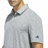 ADIDAS MENS ULTIMATE365 CLIMACOOL TANGO PRINT MESH GOLF POLO SHIRT - WONDER SAGE/COLLEGIATE NAVY