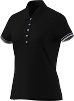 ADIDAS WOMENS ULTIMATE CLASSIC SHORT SLEEVE GOLF POLO SHIRT - BLACK