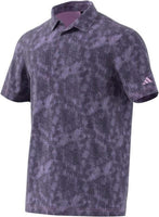 ADIDAS MENS ULTIMATE TEXTURED PRINT GOLF POLO SHIRT - PURPLE