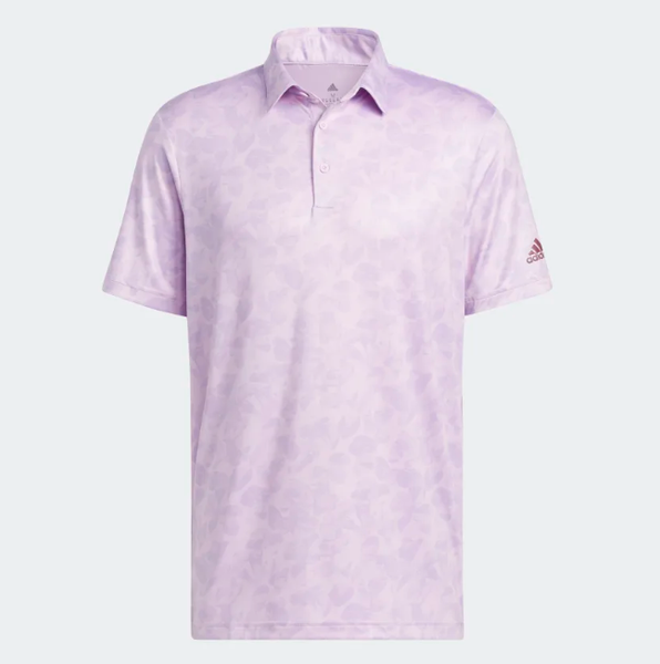 ADIDAS MEN'S PRISMA-PRINT GOLF POLO SHIRT - Bliss Lilac / Purple Glow