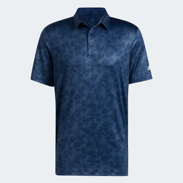 ADIDAS MEN'S PRISMA-PRINT GOLF POLO SHIRT - CREW NAVY/NIGHT INDIGO