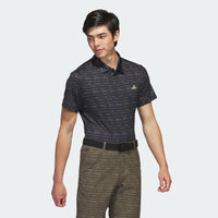 ADIDAS MEN'S STRIPE ZIP GOLF POLO SHIRT - Black/Hemp