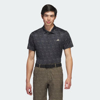 ADIDAS MEN'S STRIPE ZIP GOLF POLO SHIRT - Black/Hemp