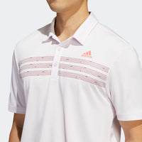 ADIDAS MEN'S CHEST PRINT GOLF POLO SHIRT - ALMOST PINK