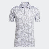 ADIDAS MEN'S COBBLESTONE-PRINT RECYCLED CONTENT GOLF POLO SHIRT