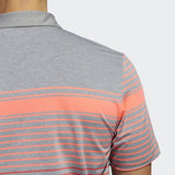 ADIDAS MEN'S ULTIMATE365 ENGINEERED HEATHERED GOLF POLO SHIRT - FLASH RED / REAL CORAL / GREY THREE MEL