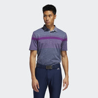 ADIDAS MEN'S ULTIMATE365 ENGINEERED HEATHERED GOLF POLO SHIRT - GLOPRP / PRPTNT / COLNAV