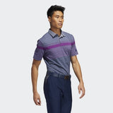 ADIDAS MEN'S ULTIMATE365 ENGINEERED HEATHERED GOLF POLO SHIRT - GLOPRP / PRPTNT / COLNAV