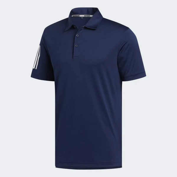 ADIDAS MEN S 3 STRIPE BASIC GOLF POLO SHIRT CONAVY WHITE Pin