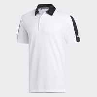 ADIDAS MEN'S BOLD BRAND GOLF POLO - WHITE/BLACK