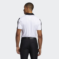 ADIDAS MEN'S BOLD BRAND GOLF POLO - WHITE/BLACK