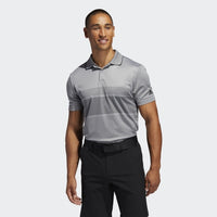 ADIDAS MEN'S KEY SPORT GOLF POLO SHIRT - GRETHR/GREFIV/BLACK