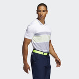 ADIDAS MEN'S KEY SPORT GOLF POLO SHIRT - WHITE/CONAVY/SYELLO