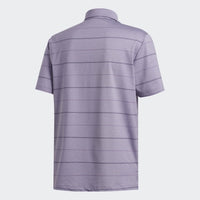 ADIDAS MEN'S ULTIMATE365 HEATHERED STRIPE GOLF POLO SHIRT - TEPRME/GLOPRP/PRPTNT