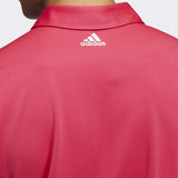 ADIDAS MEN'S 3-STRIPE BASIC GOLF POLO SHIRT - POWER PINK / WHITE