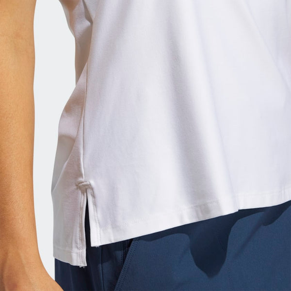 ADIDAS WOMEN'S GOTO PRIMEGREEN SHORT SLEEVE GOLF POLO SHIRT WHITE