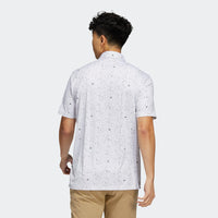 ADIDAS MEN'S FLAG PRINT GOLF POLO - GREFOU/HEMP/GRETWO