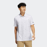 ADIDAS MEN'S FLAG PRINT GOLF POLO - GREFOU/HEMP/GRETWO