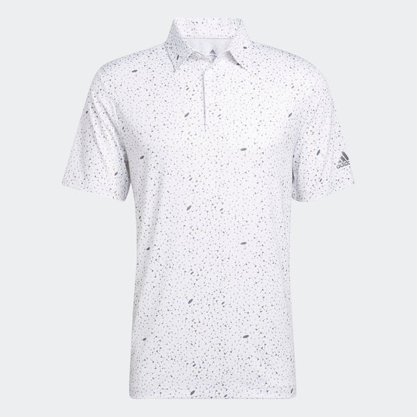ADIDAS MEN'S FLAG PRINT GOLF POLO - GREFOU/HEMP/GRETWO