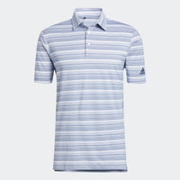 ADIDAS MEN'S HEATHER SNAP GOLF POLO SHIRT - CREW NAVY / WHITE