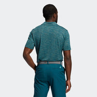 ADIDAS MEN'S MESH BROKEN-STRIPE GOLF POLO SHIRT Wild Teal / Acid Mint / Acid Orange