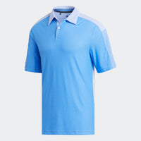 ADIDAS MEN'S SPORT AEROREADY GOLF POLO SHIRT - GLOW BLUE / WHITE