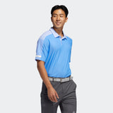 ADIDAS MEN'S SPORT AEROREADY GOLF POLO SHIRT - GLOW BLUE / WHITE