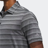 ADIDAS MEN'S TWO-COLOR STRIPED GOLF POLO SHIRT - Black / Grey Four