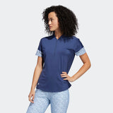 ADIDAS WOMEN'S ULTIMATE365 PRINTED GOLF POLO SHIRT - TECH INDIGO