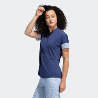 ADIDAS WOMEN'S ULTIMATE365 PRINTED GOLF POLO SHIRT - TECH INDIGO